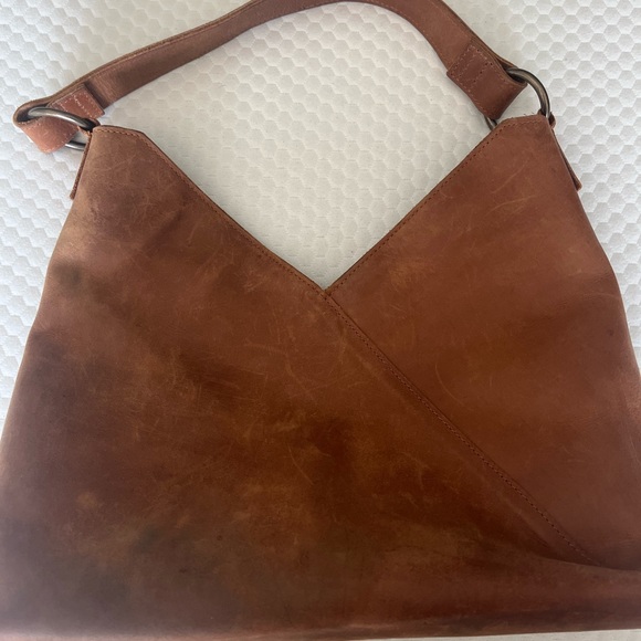 Cognac ABLE Solome leather shoulder bag - Picture 3 of 4